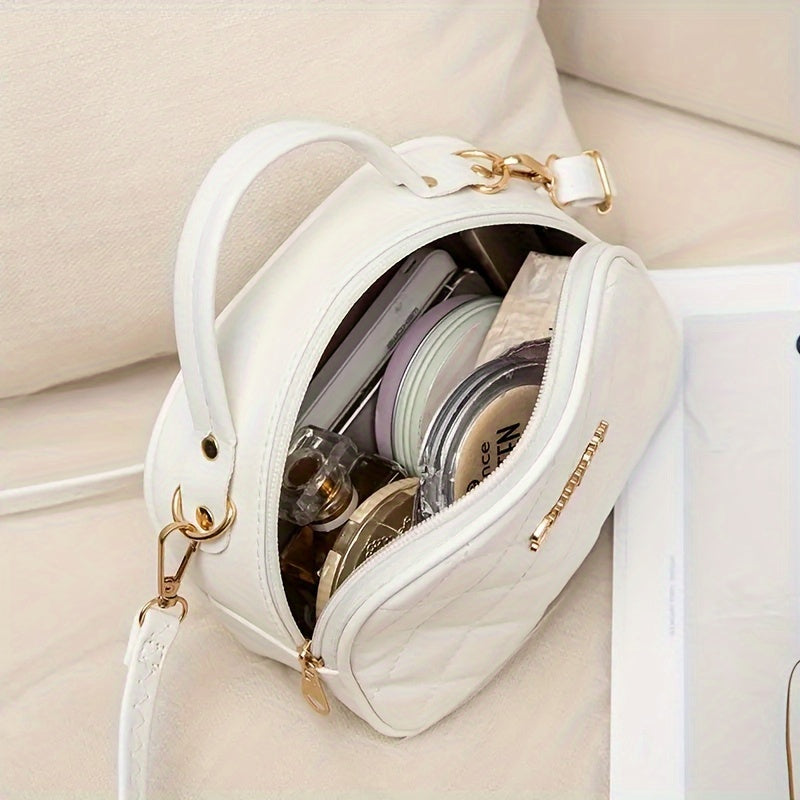 1pc Girl's Fashionable Cross-body Bag, Rhombus Embroidered Bag, Mobile Phone Bag, Coin Purse Handbag, Ideal choice for Gifts