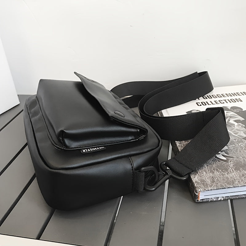 1pc Zipper Men's Solid Color Commuter Daily Trendy Versatile Crossbody Bag