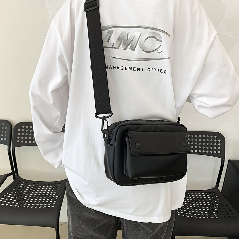 1pc Zipper Men's Solid Color Commuter Daily Trendy Versatile Crossbody Bag
