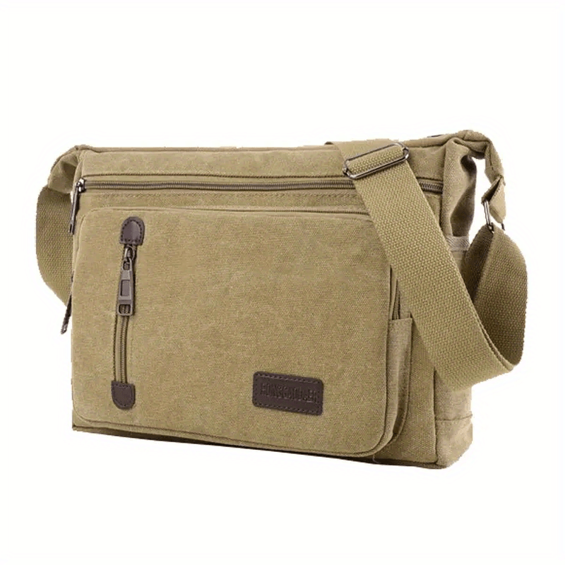 1pc Stylish Army Green Polyester Crossbody Bag - Adjustable Shoulder Strap, Retro Messenger Bag for Travel & Daily Use, Durable with Multiple Compartments, Perfect for Hiking & Outdoor Adventures, Hiking Gear