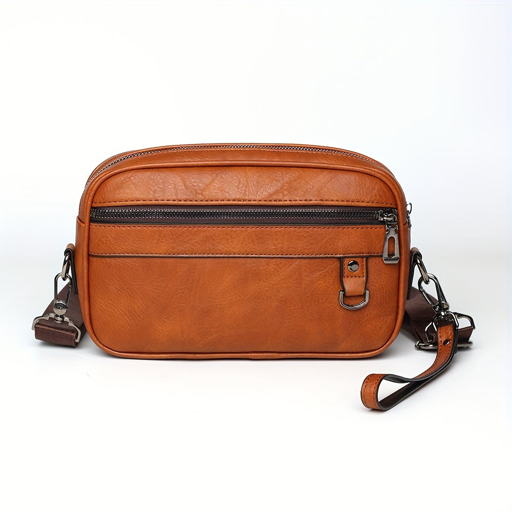 1pc Men's PU Casual Diagonal Shoulder Bag Handbag Suitable For Daily Use