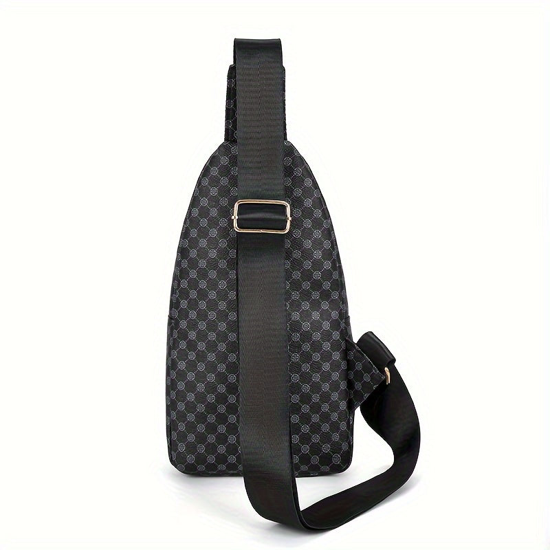 1pc Men's Classic Chest Bag, Casual Fashion PU Sling Bag