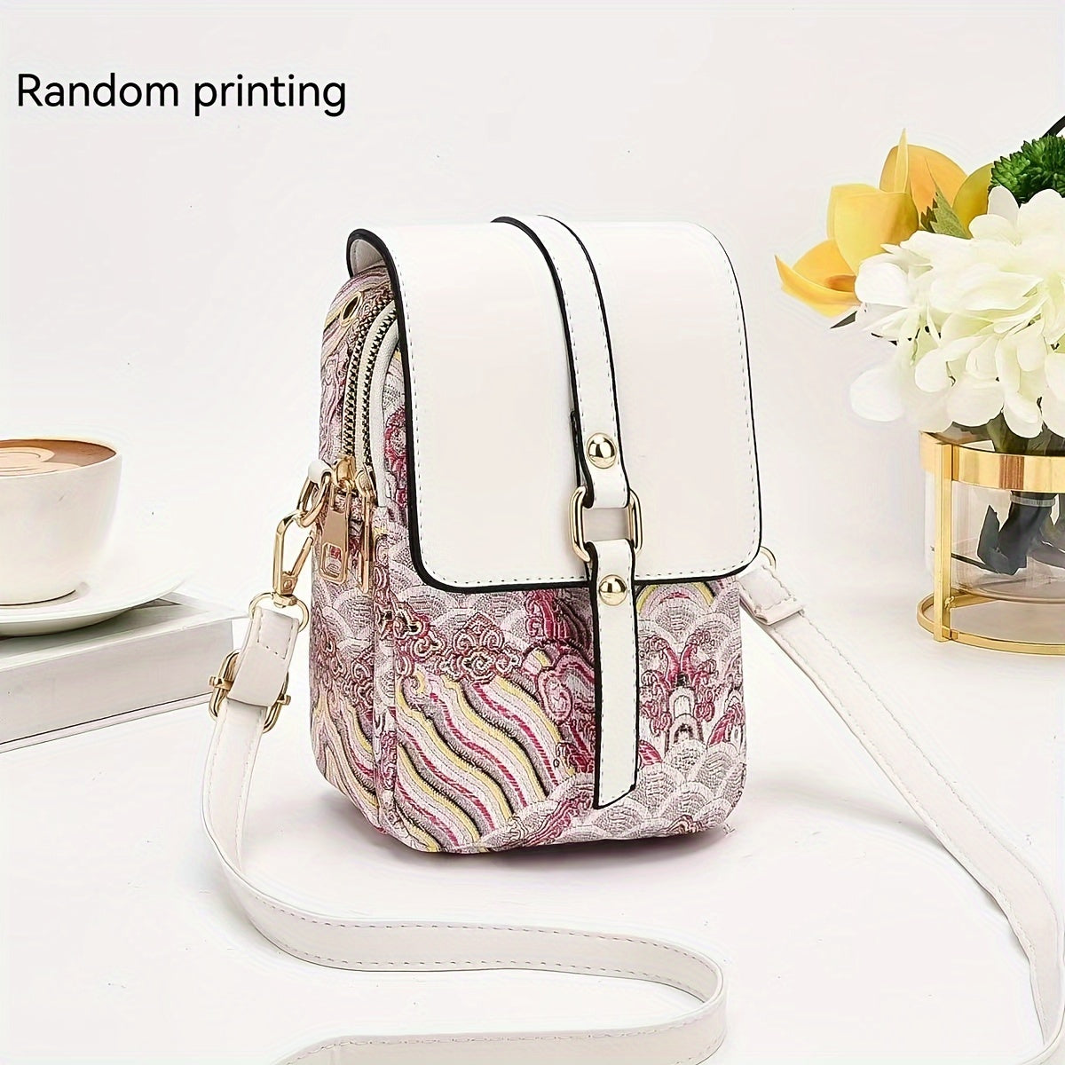 2024 New Small Multi-layer Mobile Phone Bag, High-end Light Luxury Print Single Shoulder Crossbody Bag for Women