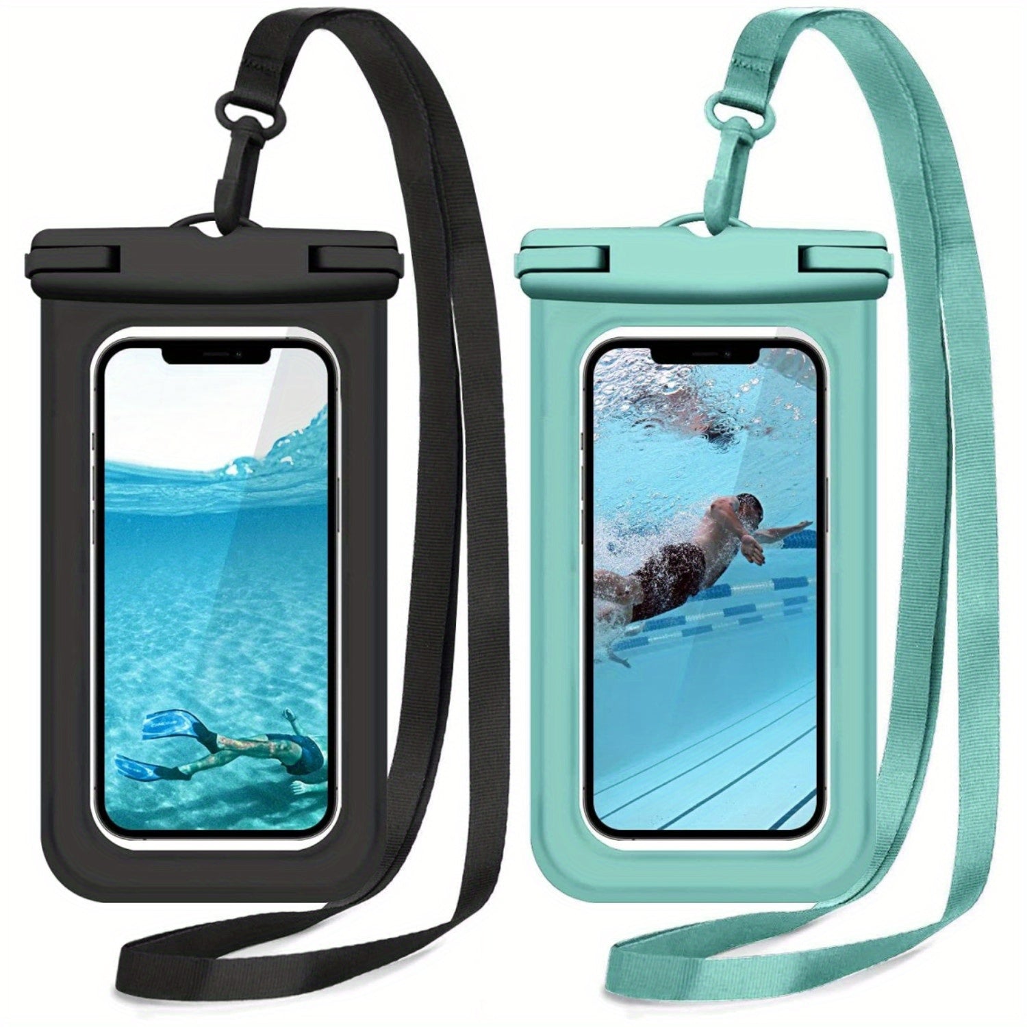 2 Universal Oversized Phone Cases, Smartphone Dry Bag, Ideal for Smartphones Under 17.78 cm, Perfect Accessory for Outdoor Water Sports