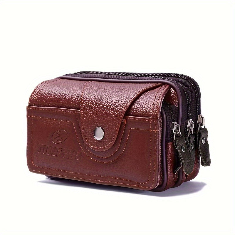 1pc Men‘S Business Crossbody Belt Phone Pouch, Casual Style Multi-Function Waist Bag for Middle-Aged And Elderly