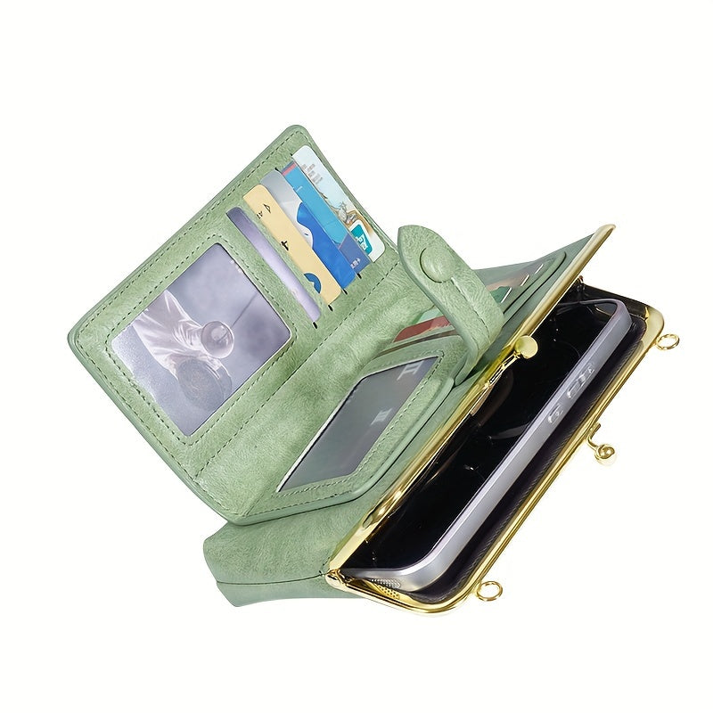 2024 New Women's Retro Crossbody Bag - Adjustable Strap, Snap Closure, Multi-Card Slots & Phone Pocket - Lightweight Synthetic Leather Shoulder Bag for Everyday Essentials (Black), Crossbody Purse, Minimalist Design, Smooth Texture